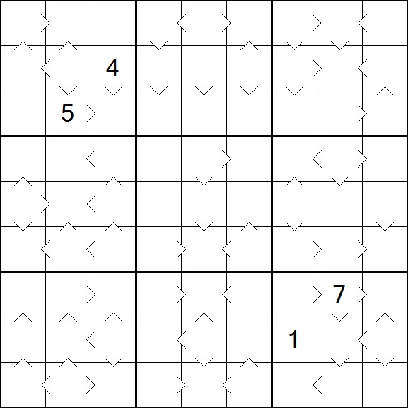 Greater Than Sudoku - Schwierig