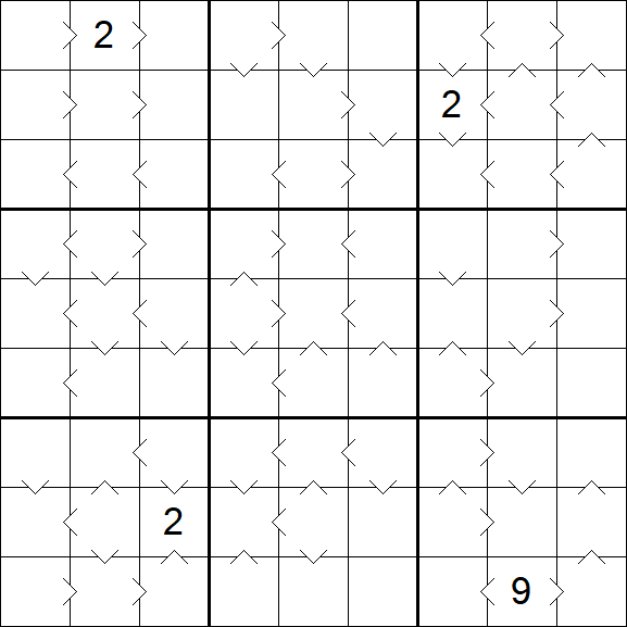 Greater Than Sudoku - Schwierig
