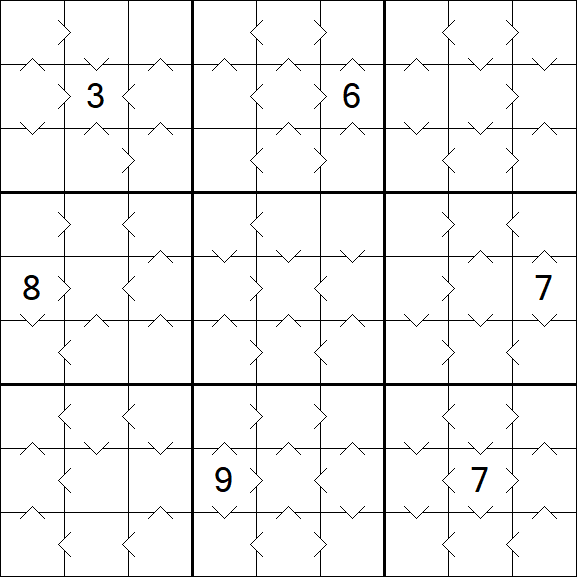 Greater Than Sudoku - Medium