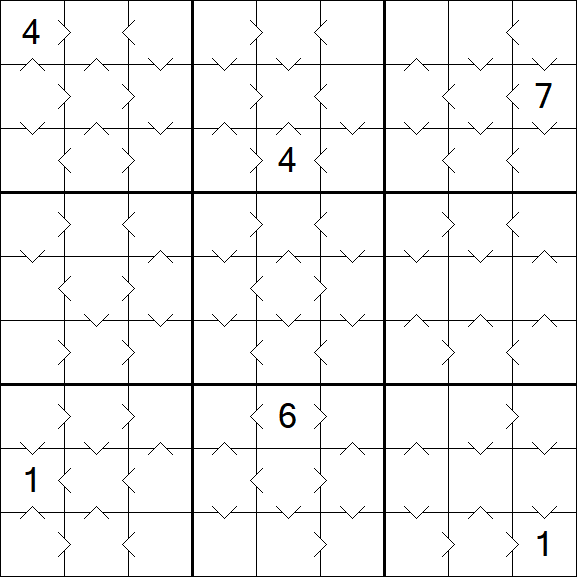 Greater Than Sudoku - Medium