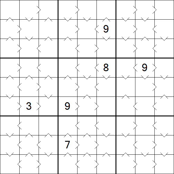 Greater Than Sudoku - Medium