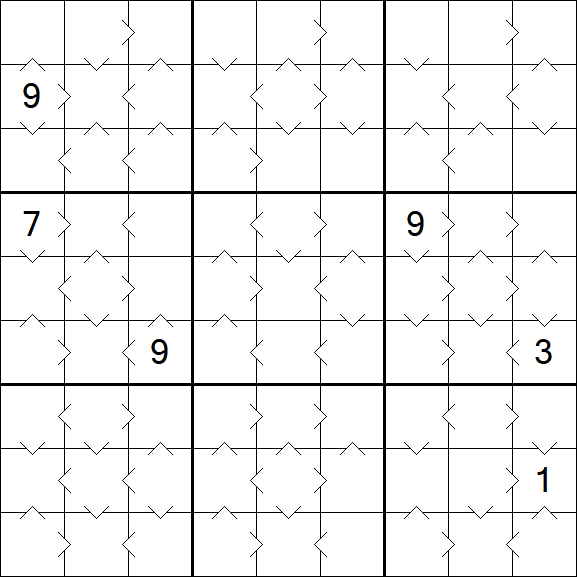 Greater Than Sudoku - Medium