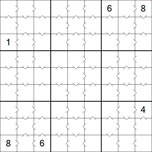 Greater Than Sudoku - Medium