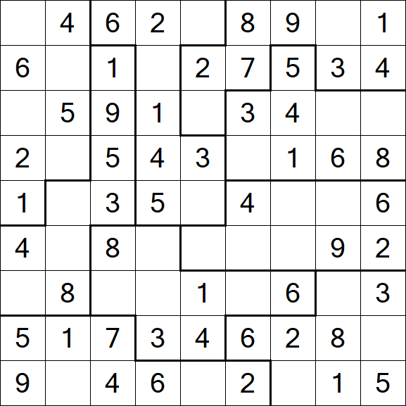 Jigsaw Sudoku - Simple