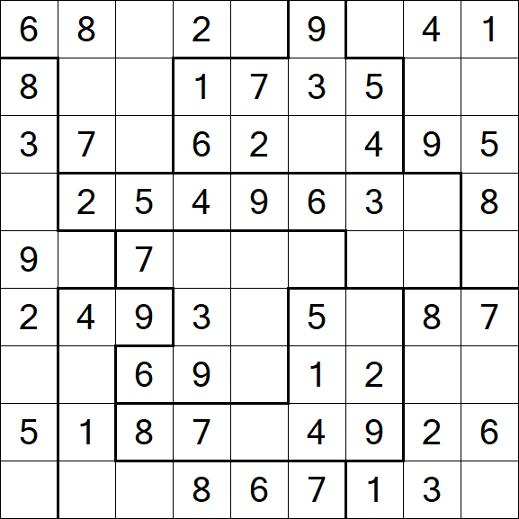 Jigsaw Sudoku - Simple