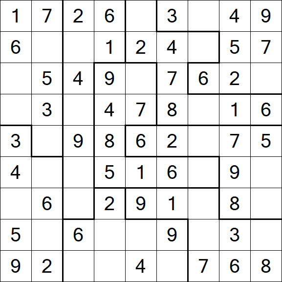 Jigsaw Sudoku - Easy