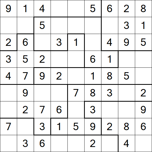 Jigsaw Sudoku - Easy