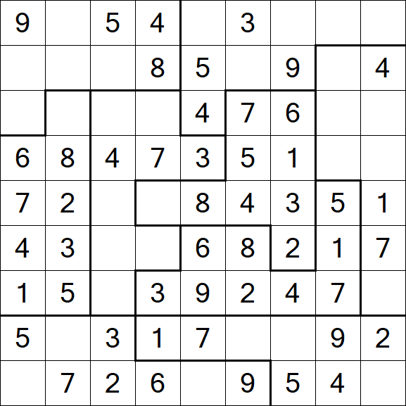 Jigsaw Sudoku - Easy