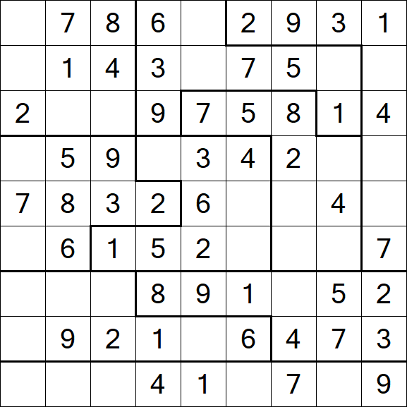 Jigsaw Sudoku - Easy
