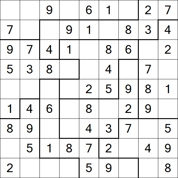 Jigsaw Sudoku - Easy