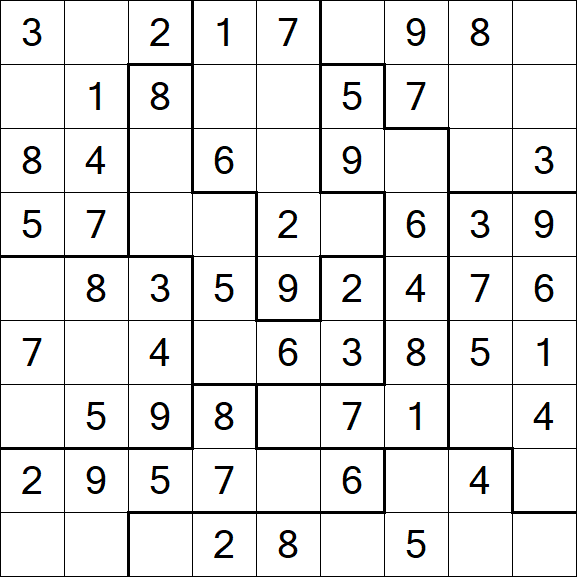 Jigsaw Sudoku - Easy