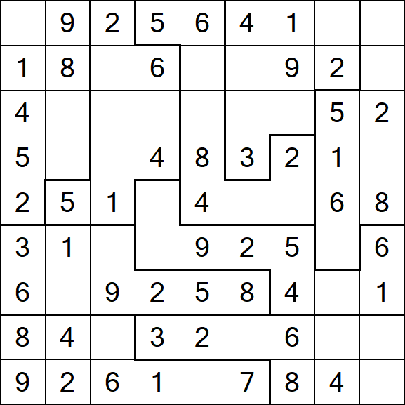 Jigsaw Sudoku - Easy