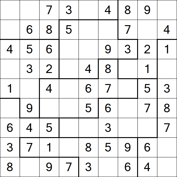 Jigsaw Sudoku - Easy