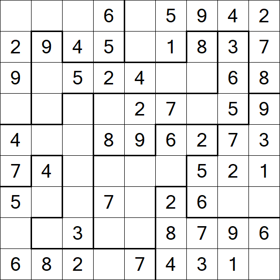 Jigsaw Sudoku - Easy