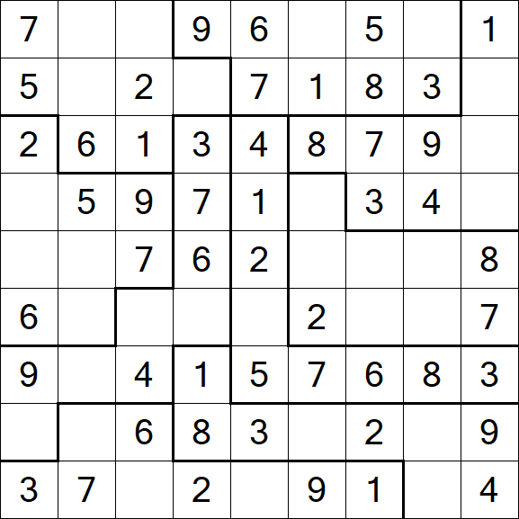 Jigsaw Sudoku - Easy
