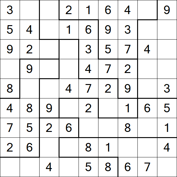 Jigsaw Sudoku - Easy