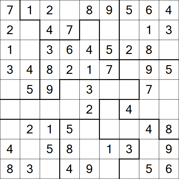Jigsaw Sudoku - Easy