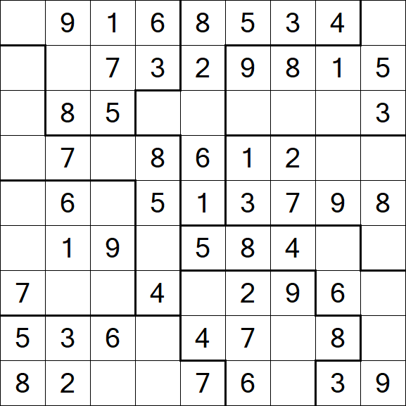 Jigsaw Sudoku - Easy