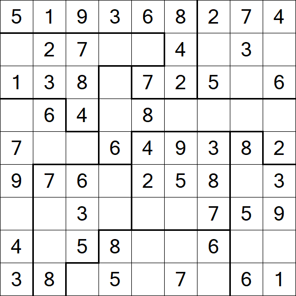 Jigsaw Sudoku - Easy