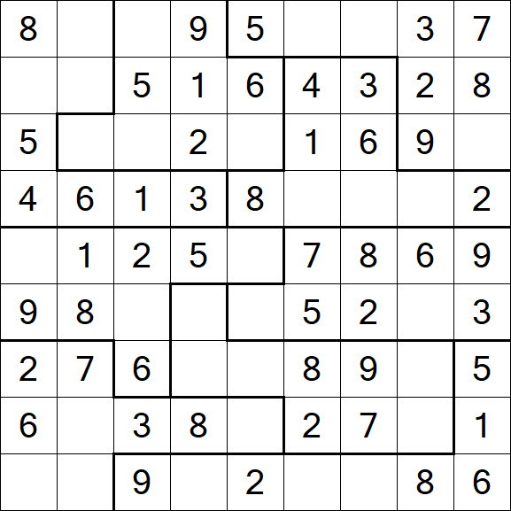 Jigsaw Sudoku - Easy