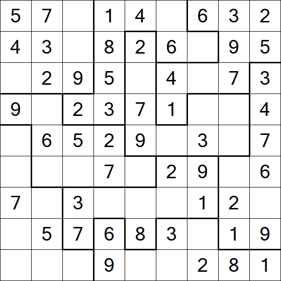Jigsaw Sudoku - Easy