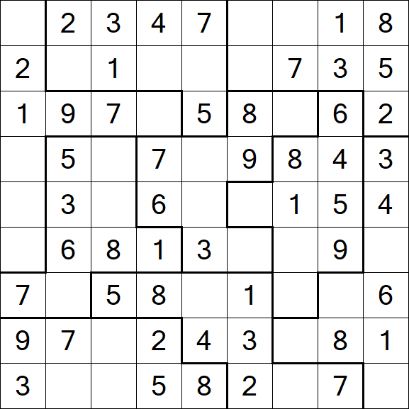 Jigsaw Sudoku - Easy
