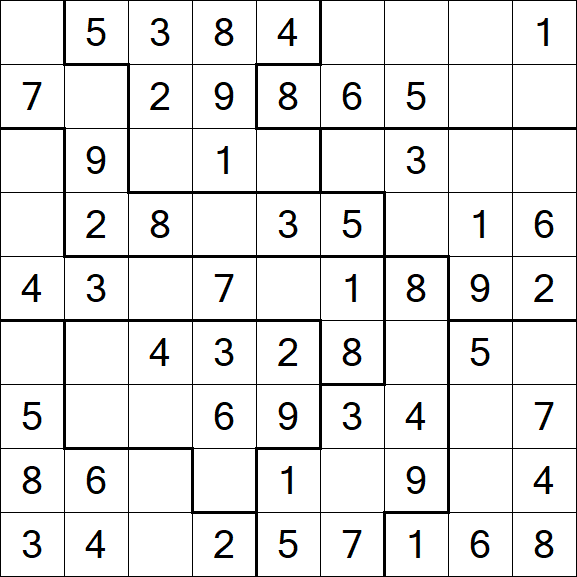 Jigsaw Sudoku - Einfach