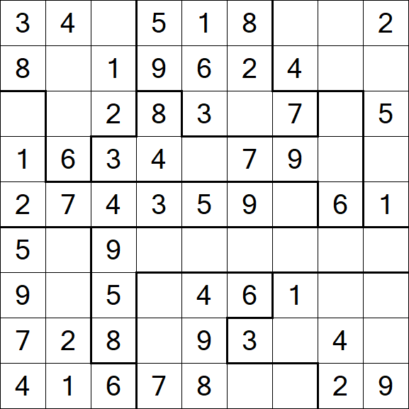 Jigsaw Sudoku - Einfach