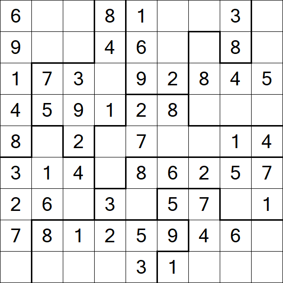 Jigsaw Sudoku - Einfach