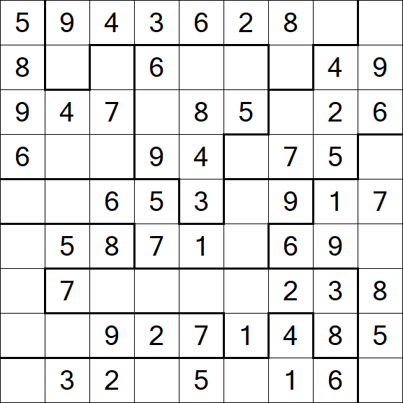 Jigsaw Sudoku - Einfach