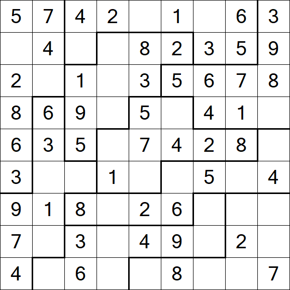 Jigsaw Sudoku - Einfach