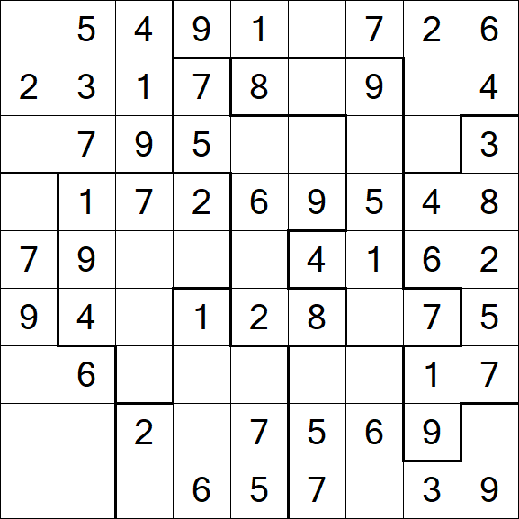 Jigsaw Sudoku - Einfach
