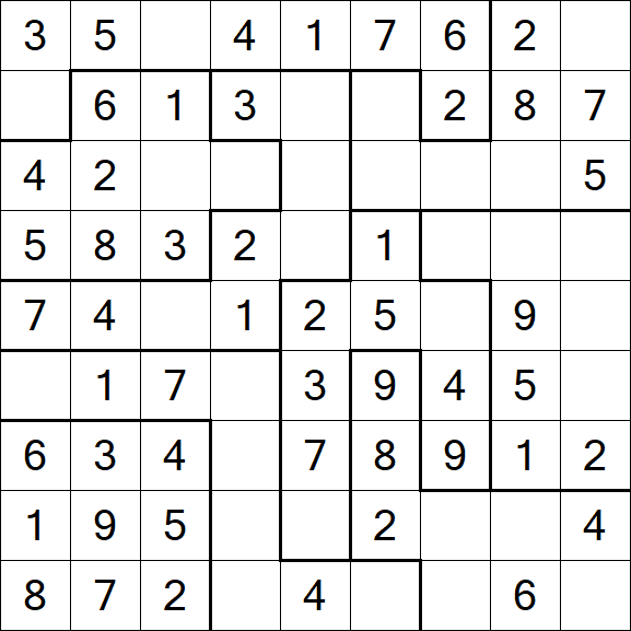 Jigsaw Sudoku - Einfach