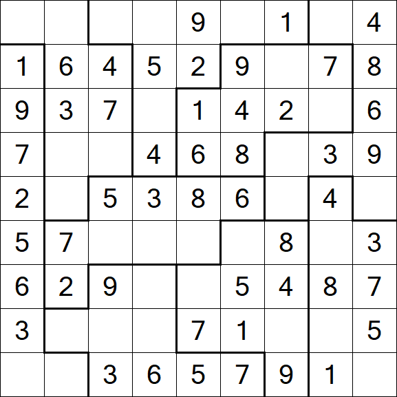 Jigsaw Sudoku - Einfach