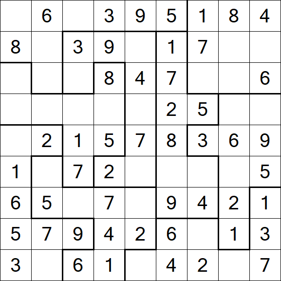 Jigsaw Sudoku - Einfach