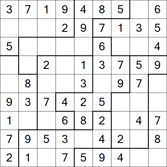 Jigsaw Sudoku - Einfach