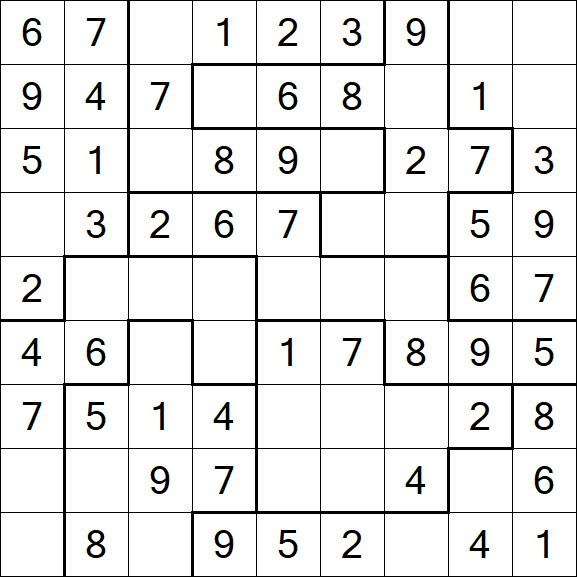 Jigsaw Sudoku - Einfach