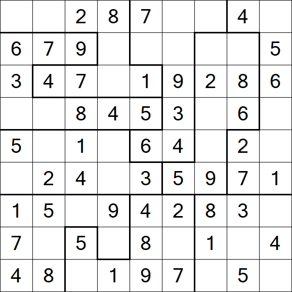 Jigsaw Sudoku - Einfach
