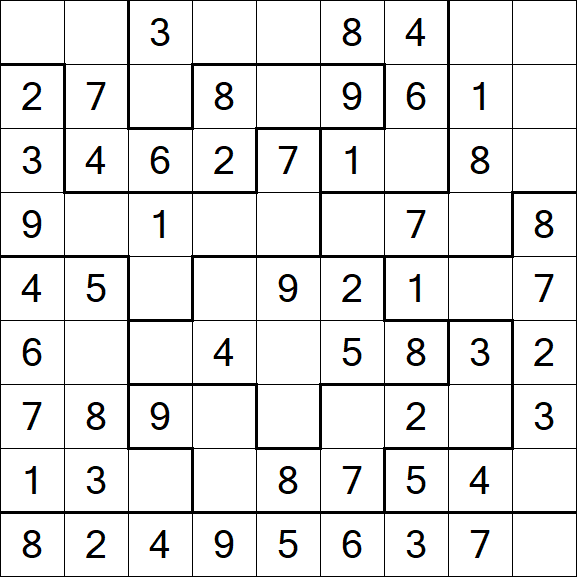 Jigsaw Sudoku - Einfach