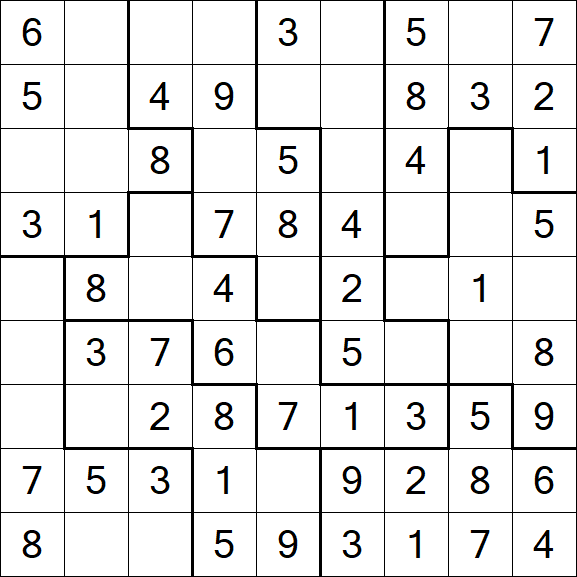 Jigsaw Sudoku - Einfach