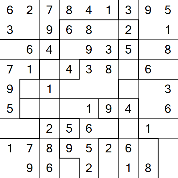 Jigsaw Sudoku - Einfach