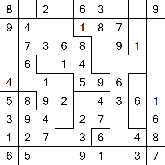 Jigsaw Sudoku - Einfach