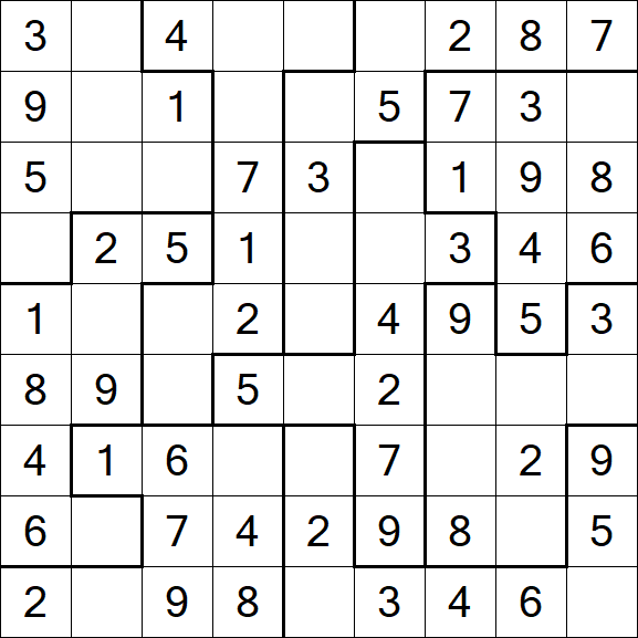Jigsaw Sudoku - Einfach