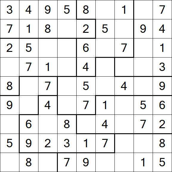 Jigsaw Sudoku - Einfach