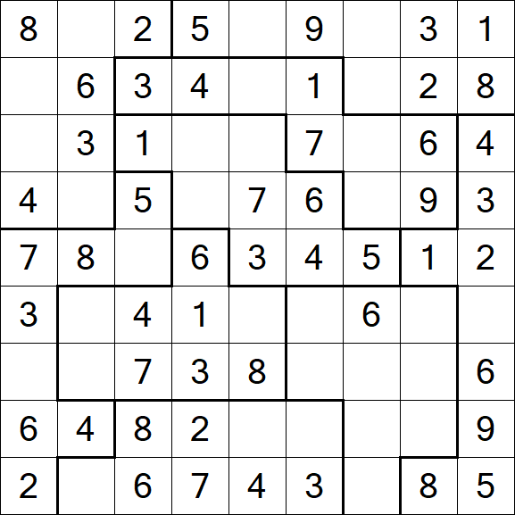 Jigsaw Sudoku - Einfach