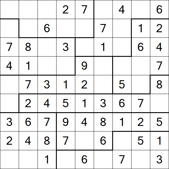 Jigsaw Sudoku - Einfach
