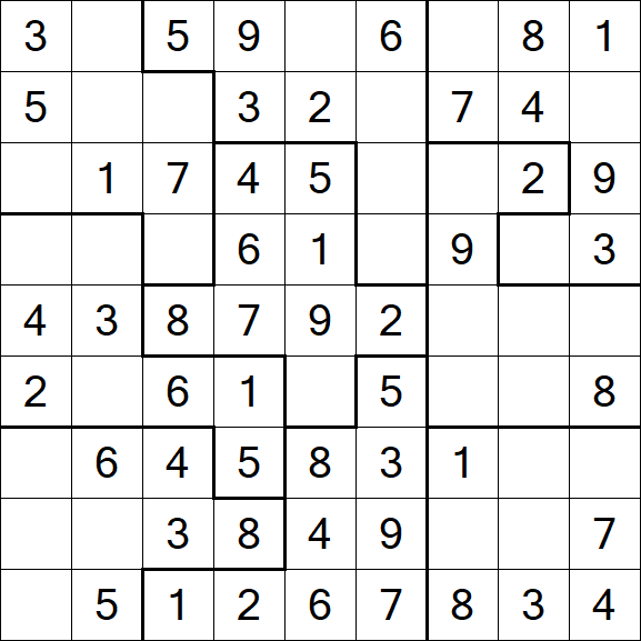 Jigsaw Sudoku - Einfach