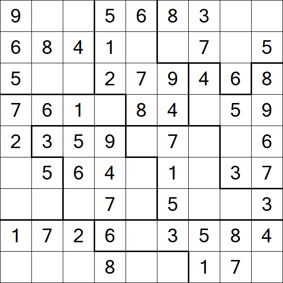 Jigsaw Sudoku - Einfach