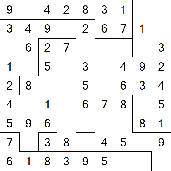 Jigsaw Sudoku - Einfach