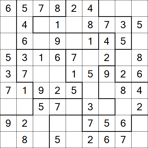 Jigsaw Sudoku - Einfach